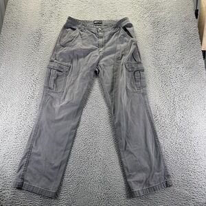Mountain Club Pant‎ Mens 34x32 Gray Cotton Cargo Straight Leg Workwear Utility